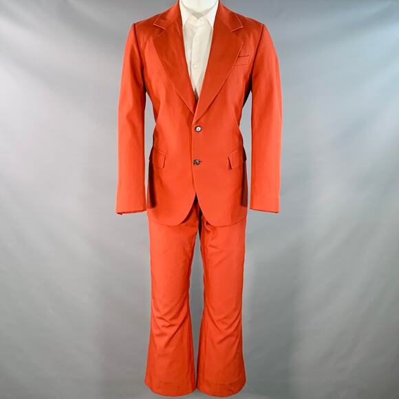 ACNE STUDIOS Size 34 Brick Polyester Cotton Twill Notch Lapel Wide Leg Suit - Picture 2 of 10